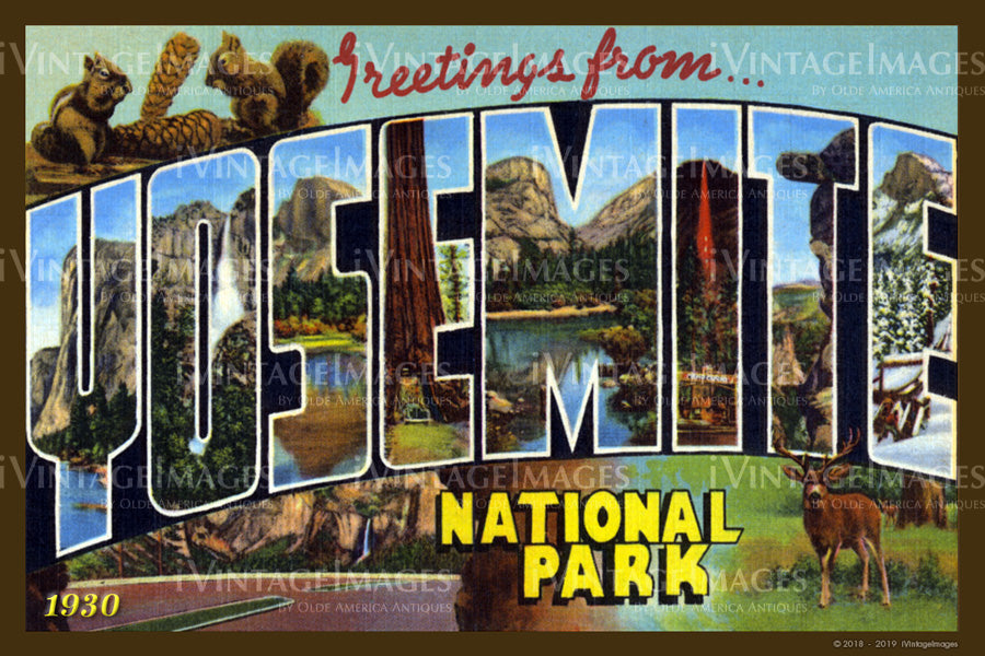 Yosemite California Large Letter 1930 - 047