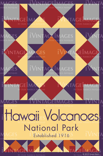 Hawaii Volcanoes Quilt Block Design by Susan Davis - 44