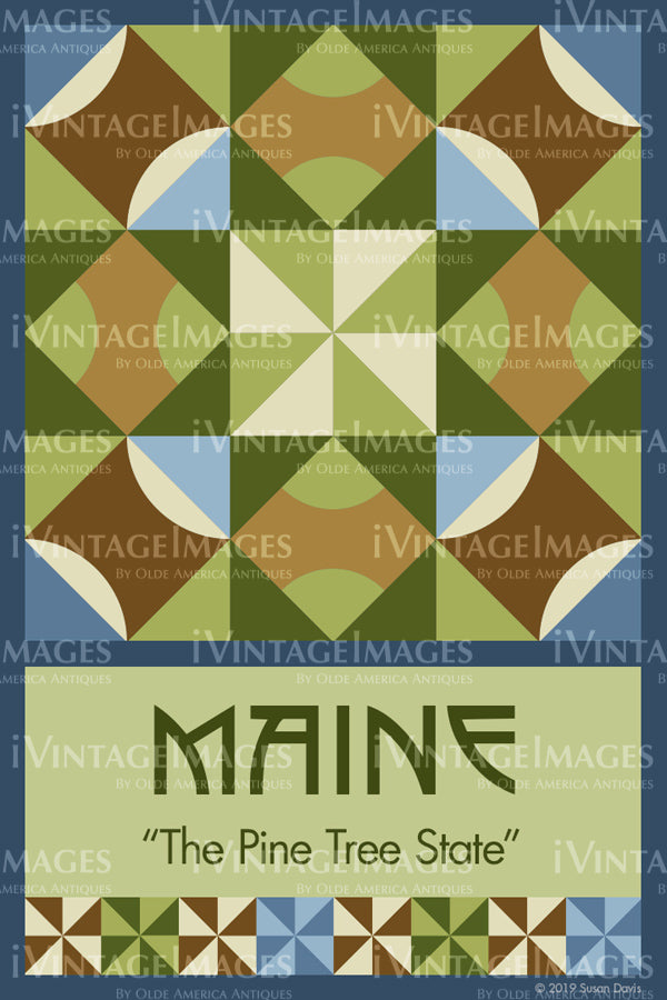 Maine State Quilt Pattern (and optional fabric bundles) - The