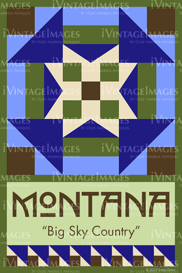 Montana State Quilt Block Design by Susan Davis - 26