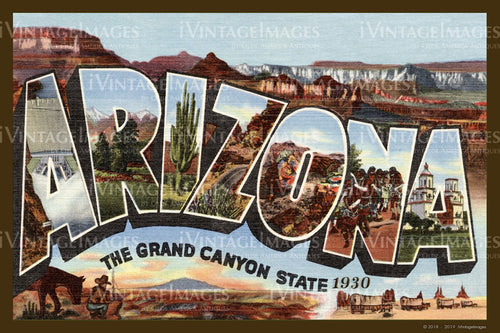 Arizona Large Letter Postcard 1935 - 003