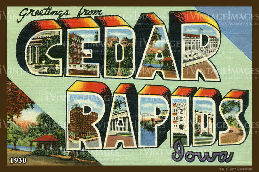 Cedar Rapids Iowa Postcard 1930 - 004