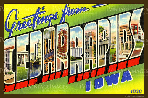 Cedar Rapids Iowa Postcard 1930 - 005