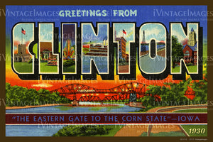Clinton Iowa Postcard 1930 - 006