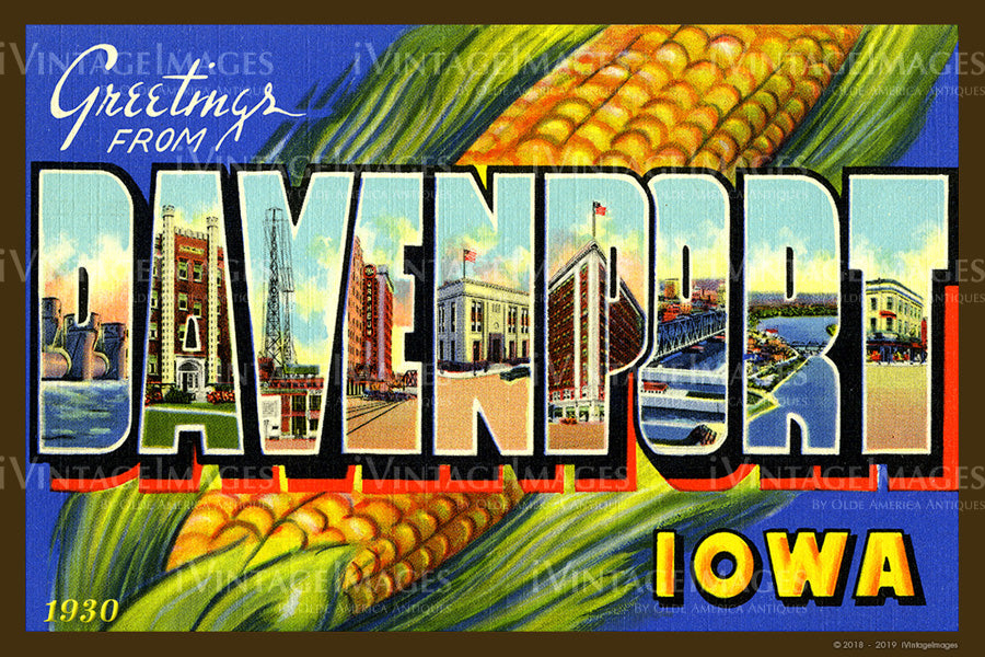 Davenport Iowa Postcard 1930 - 007