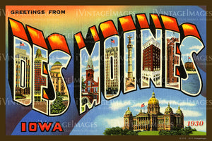 Des Moines Iowa Postcard 1930 - 008