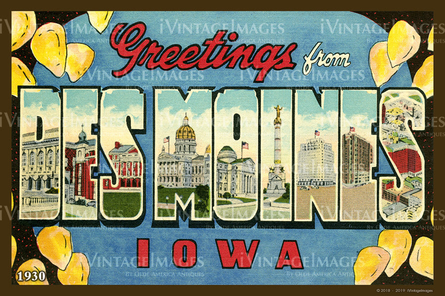 Des Moines Iowa Postcard 1930 - 009