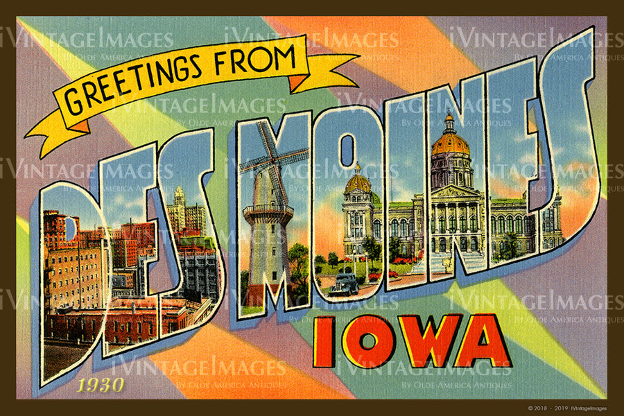 Des Moines Iowa Postcard 1930 - 010