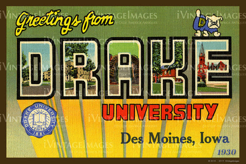 Drake University Postcard 1930 - 011