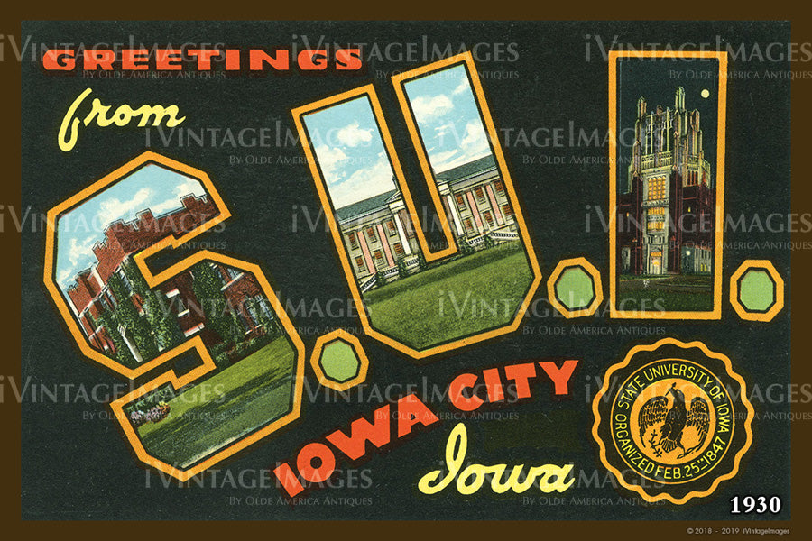 State University of Iowa Postcard 1930 - 020
