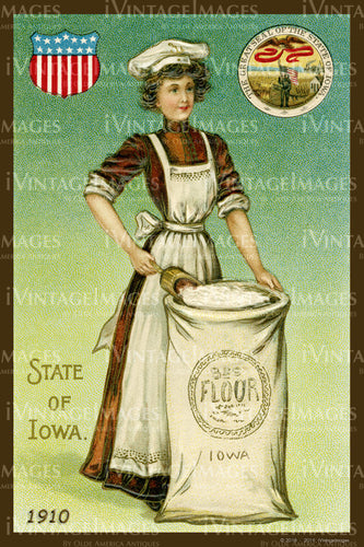 Iowa State Woman Postcard 1910 - 021