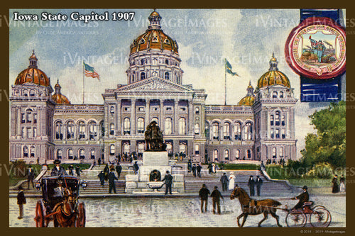 Iowa State Capitol Postcard 1907 - 023