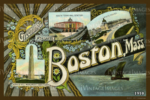 Greetings from Boston Postcard 1910 - 003
