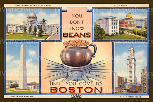 Beans in Boston Postcard 1935 - 008