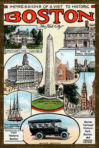 Boston The Hub Postcard 1915 - 009