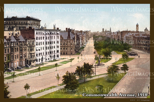 Commonwealth Ave Postcard 1910 - 018