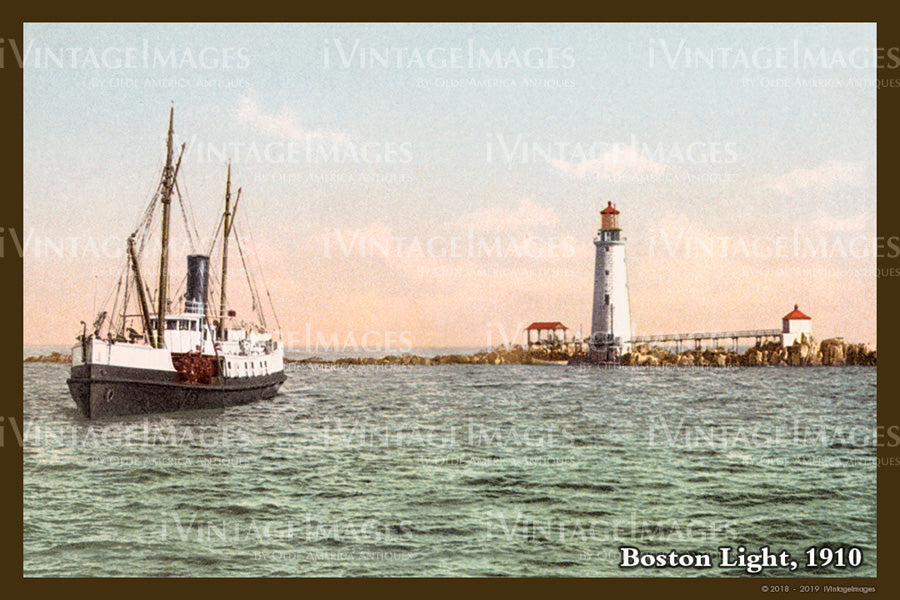 Boston Light Postcard 1910 - 029