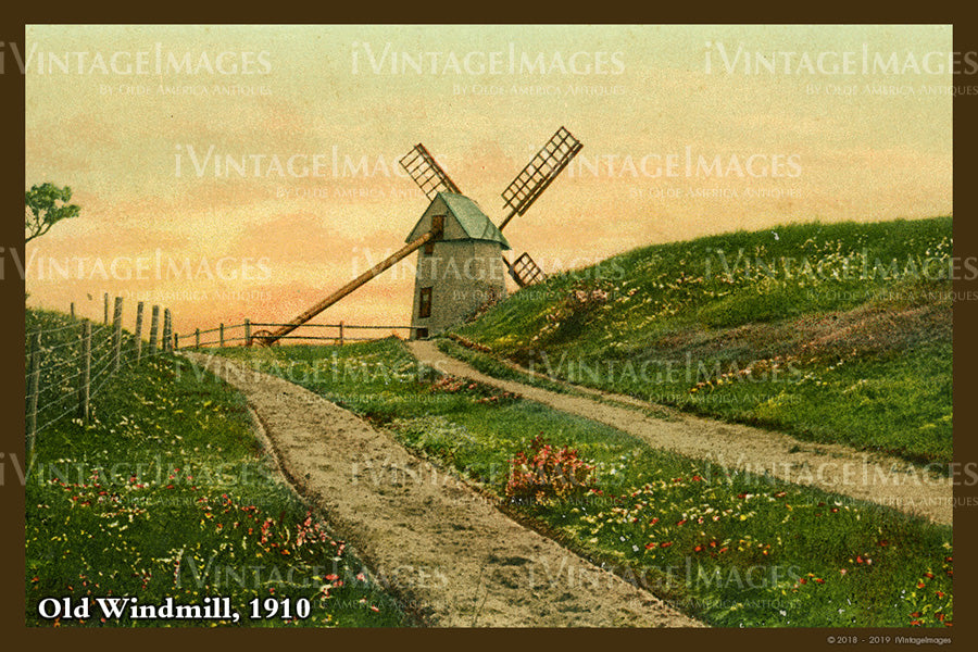 Old Windmill Postcard 1910 - 059