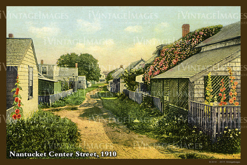 Nantucket Street Postcard 1910 - 063