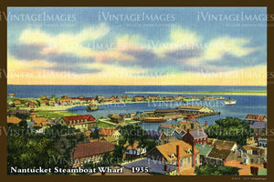 Nantucket Wharf Postcard 1935 - 064
