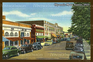 Hyannis Street Postcard 1935 - 065