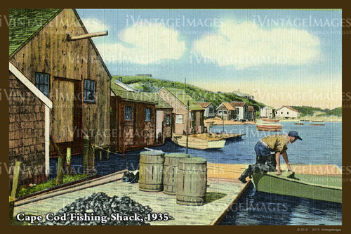 Fishing Shack Postcard 1935 - 070