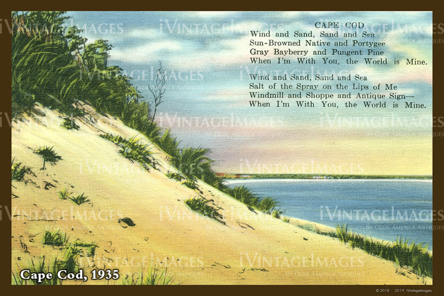 Cape Cod Poem Postcard 1935 - 073