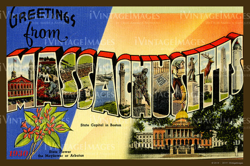 Massachusetts Large Letter Postcard 1930- 082