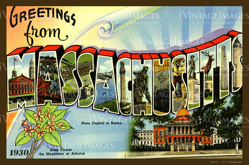 Massachusetts Large Letter Postcard 1930- 083