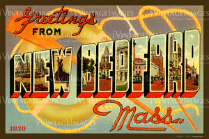 New Bedford Large Letter Postcard 1930- 085