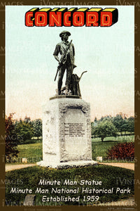 Concord Minute Man Statue Postcard 1910- 090