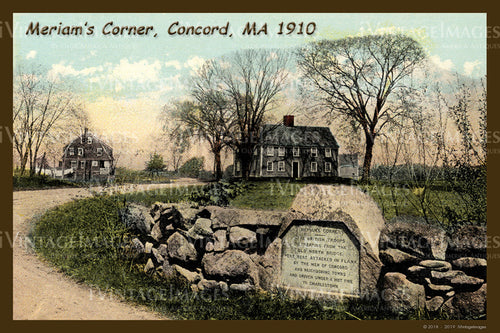 Meriams Corner Postcard 1910- 092