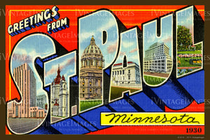 Saint Paul Minnesota Large Letter 1930 - 009
