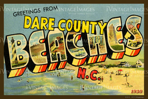 Dare County Beaches Large Letter 1930 - 008