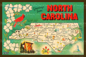 North Carolina State Map 1935 - 028