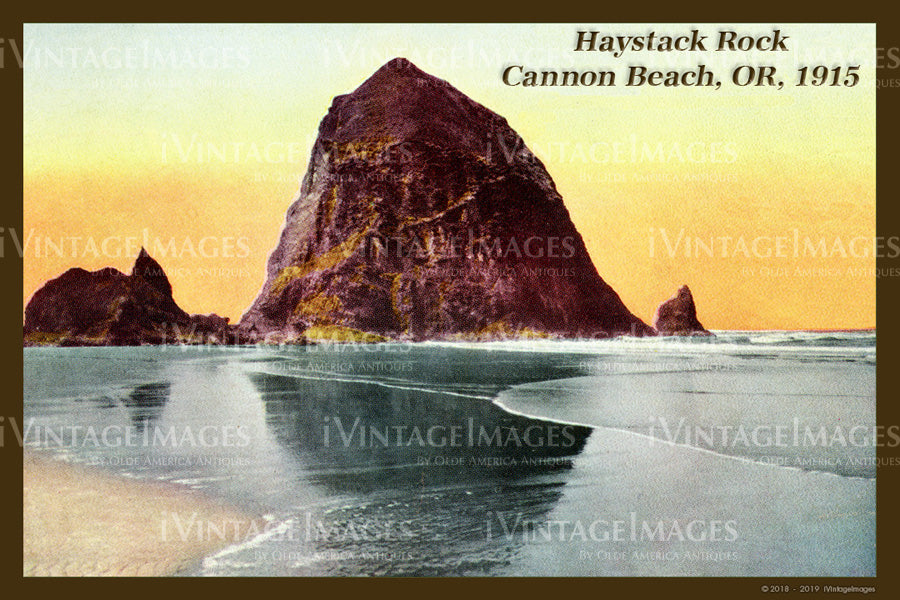 Haystack Rock Postcard 1915 - 018