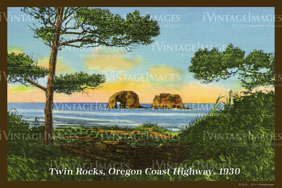 Twin Rocks Postcard 1930 - 024