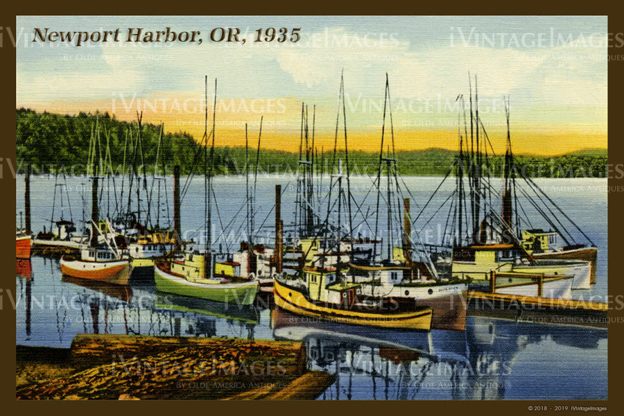 Newport Harbor Postcard 1935 - 029