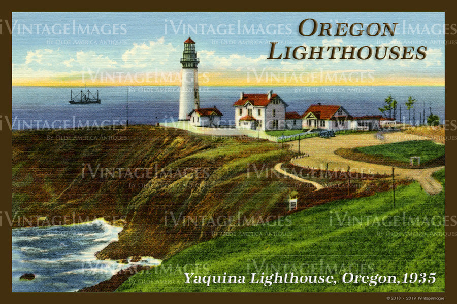 Yaquina Lighthouse Postcard 1935 - 031