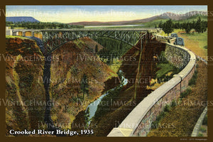 Crooked River Bridge Postcard 1935 - 043