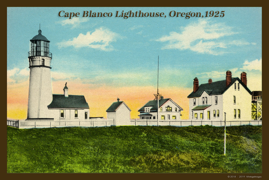 Cape Blanco Lighthouse Postcard 1925 - 032