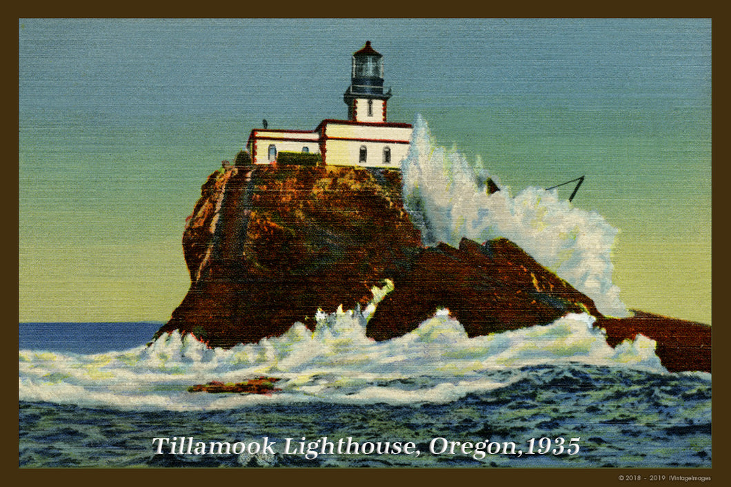 Tillamook Lighthouse Postcard 1935 - 034