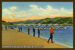 Salmon Fishing Postcard 1935 - 038