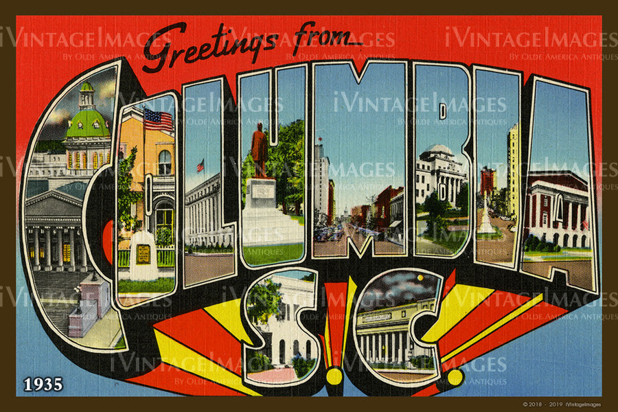 Columbia South Carolina Large Letter 1935 - 003