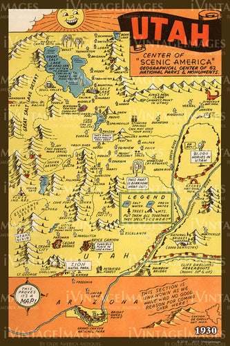 Utah Illustrated Map 1930 - 019