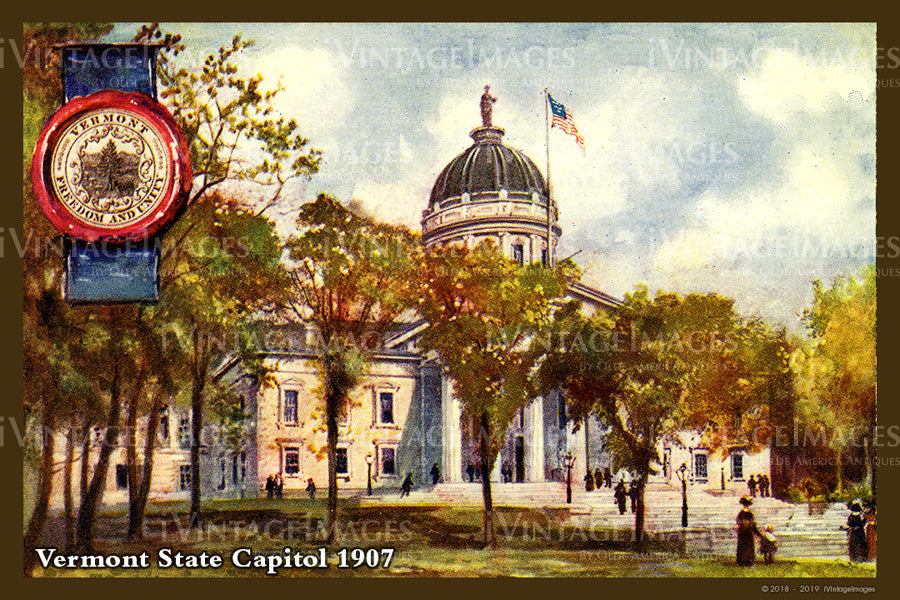 Vermont State Capitol Postcard 1907 - 005