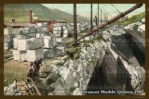Vermont Marble Quarry Postcard 1907 - 006