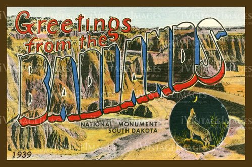 Badlands Postcard 1939 - 19