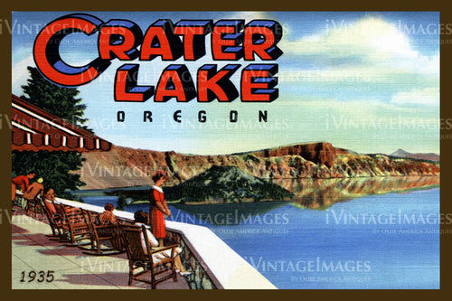 Crater Lake Postcard 1935 - 5