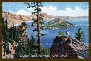 Crater Lake Postcard 1935 - 11